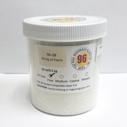 Wissmach Pearl White Opal Fine Frit 454gms Coe96 96-08FINE